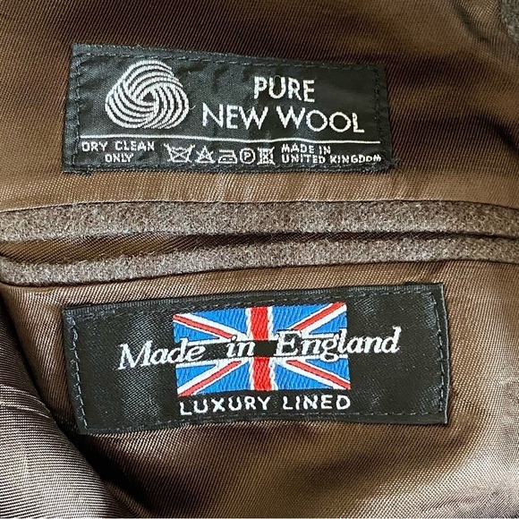 Alexandre of England Brown 100% Wool 2 Button Blazer Jacket - Size 46 - Picture 5 of 10